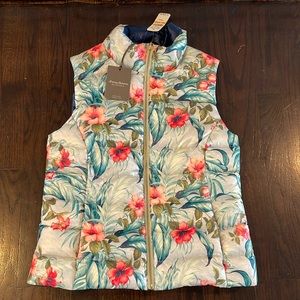 Tommy Bahama Down Vest Spring Resort Wear Reversible Small NWT